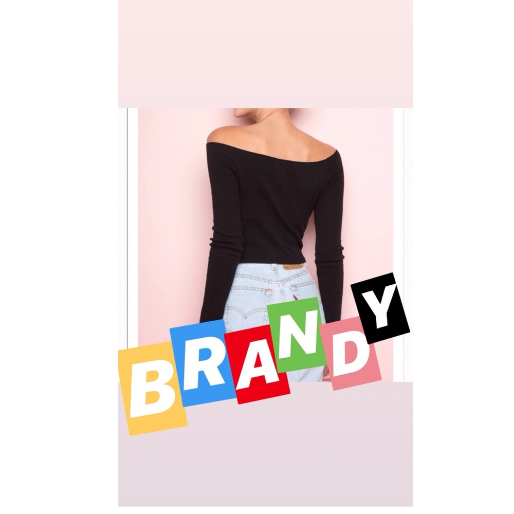 Brandy Melville Black Off Shoulder Top